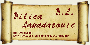 Milica Lapadatović vizit kartica